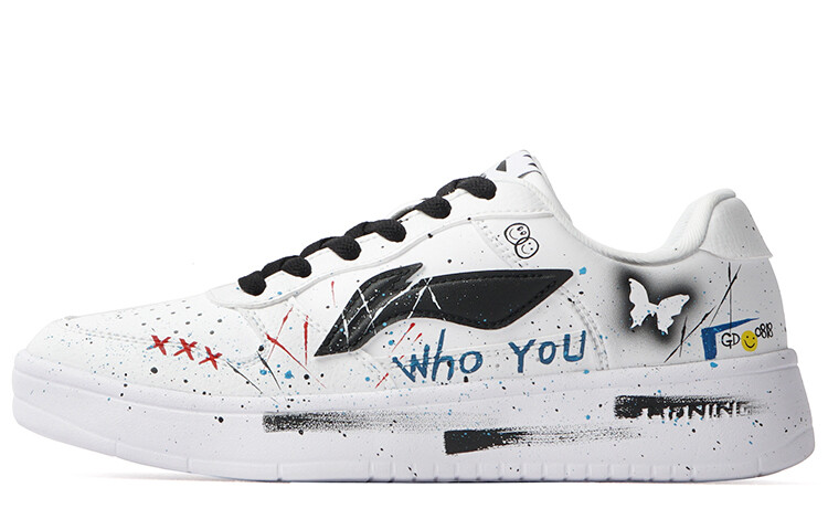 

Кроссовки LINING Skateboarding Shoes Men Low-top Black/white, черный/белый