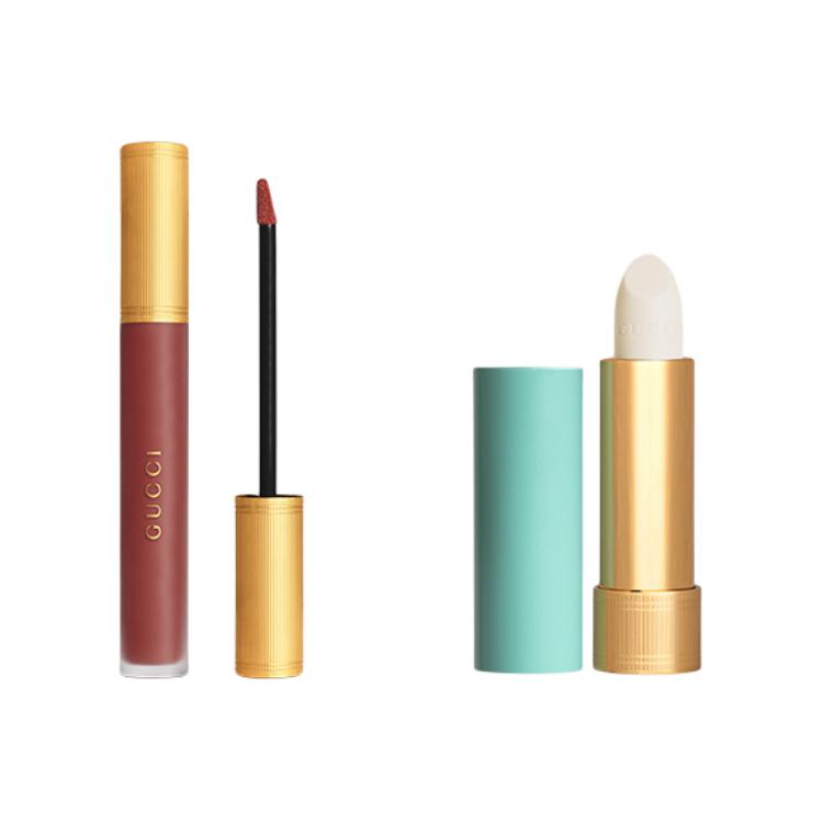 

Жидкая помада cloud mist и бальзам для губ soft gauze наборы для макияжа легко растушевываемый тон GUCCI