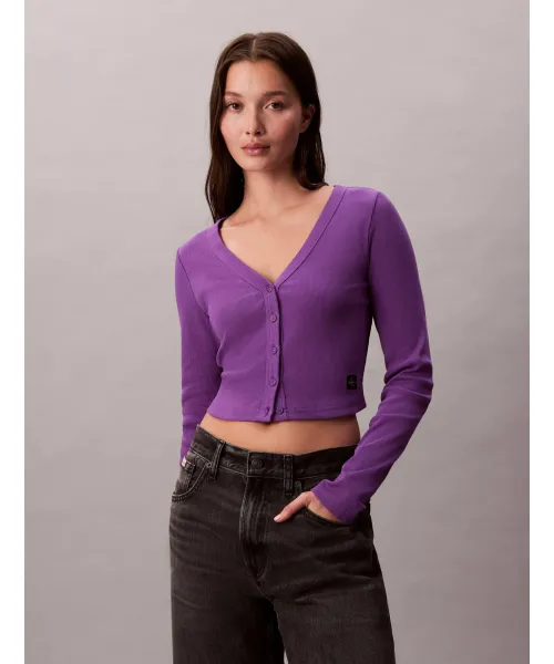 

Блуза Cropped fit Calvin Klein Jeans, фиолетовый
