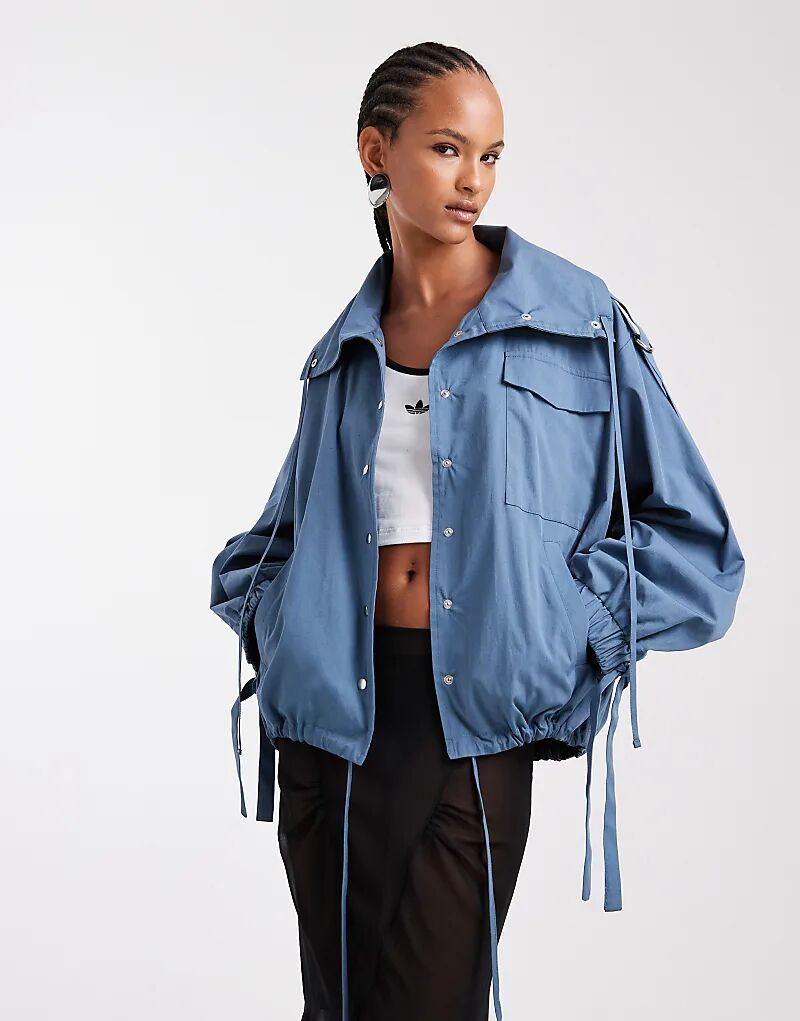 

Куртка ASOS DESIGN с воротником-стойкой серого цвета