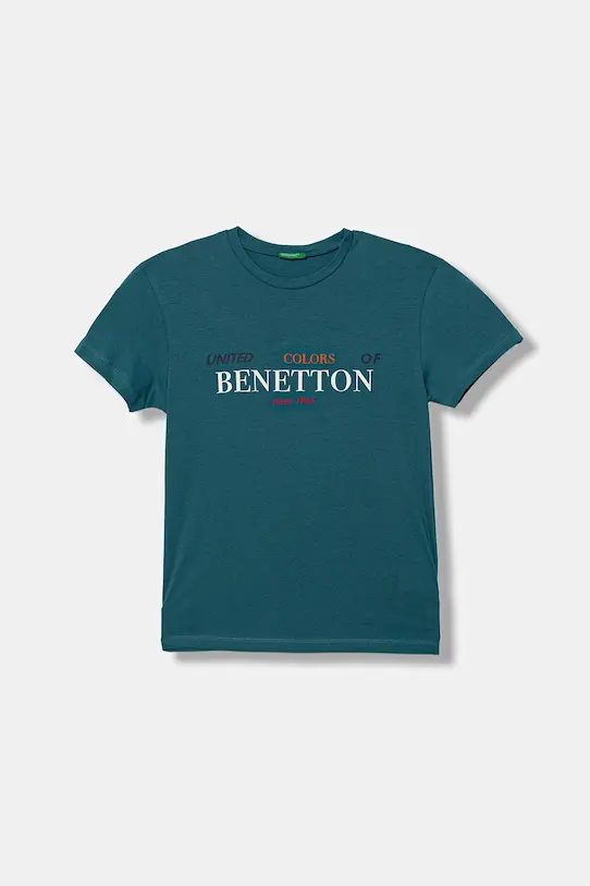 

Детская хлопковая футболка United Colors Of Benetton, бирюзовый