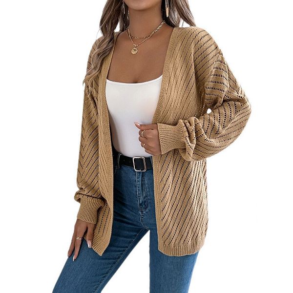 

Женский легкий кардиган с длинным рукавом в стиле бохо Boddysize, Khaki