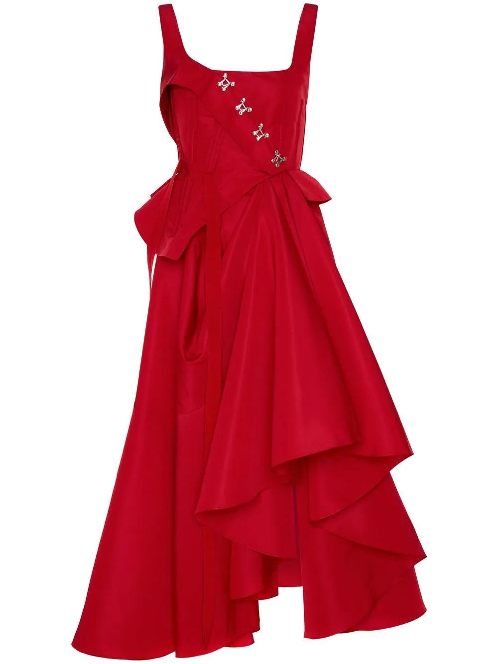 Платье с драпировкой Alexander Mcqueen, красный