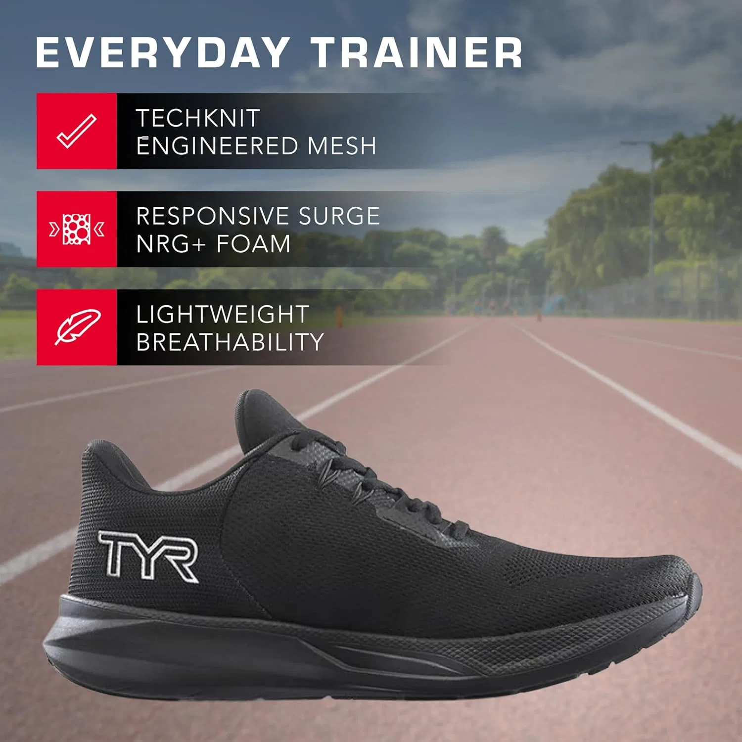 Кроссовки TYR Unisex Techknit RNR-1 Trainer Running Shoes, Wht Blk — фото 4