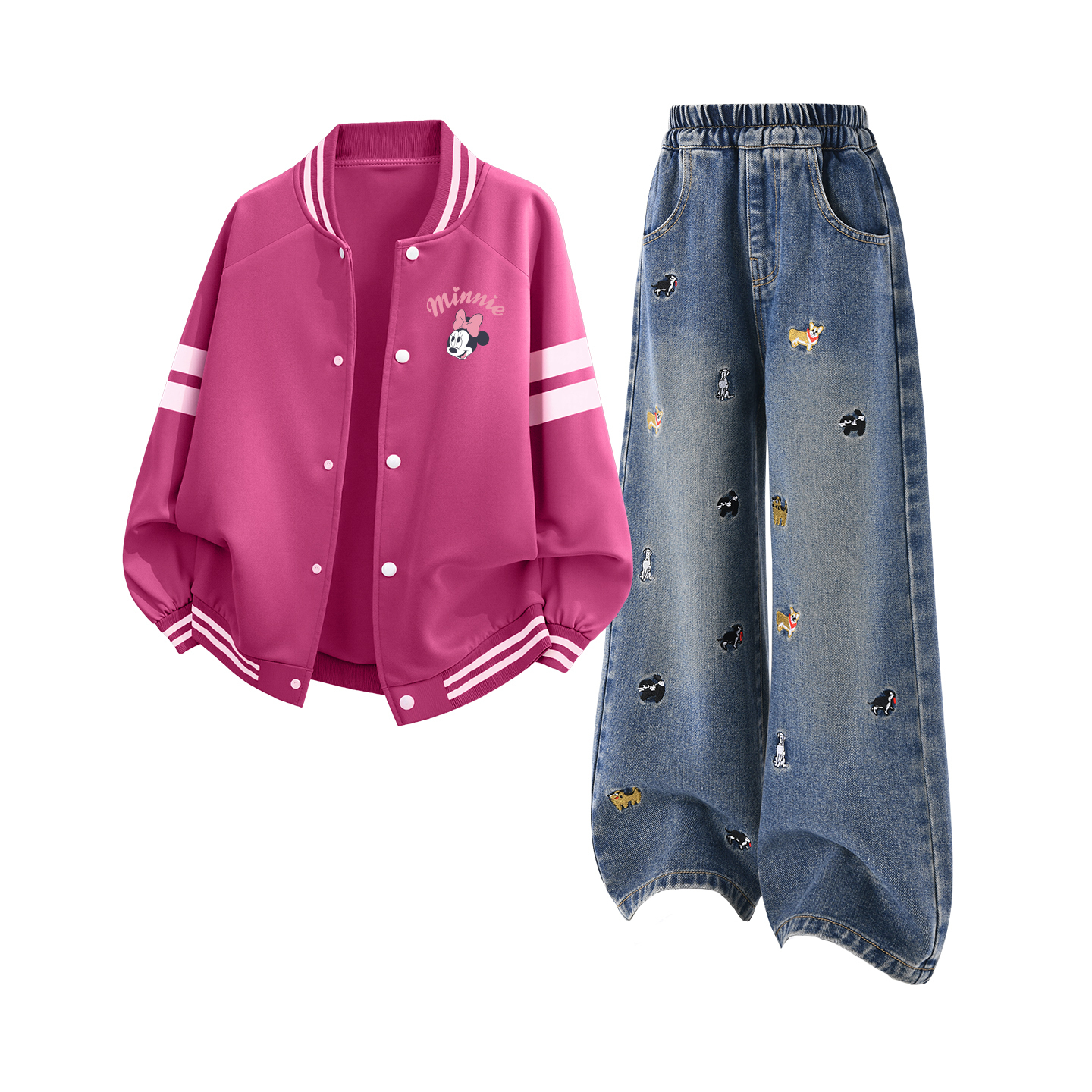 Детская повседневная спортивная одежда Disney, Di Lifting Eye K Lotus Pink+Solid Color Denim Blue — фото 2
