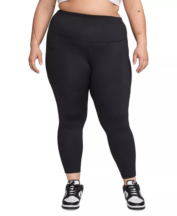 

Леггинсы One Plus Size с высокой талией и карманами 7/8 Nike, черный