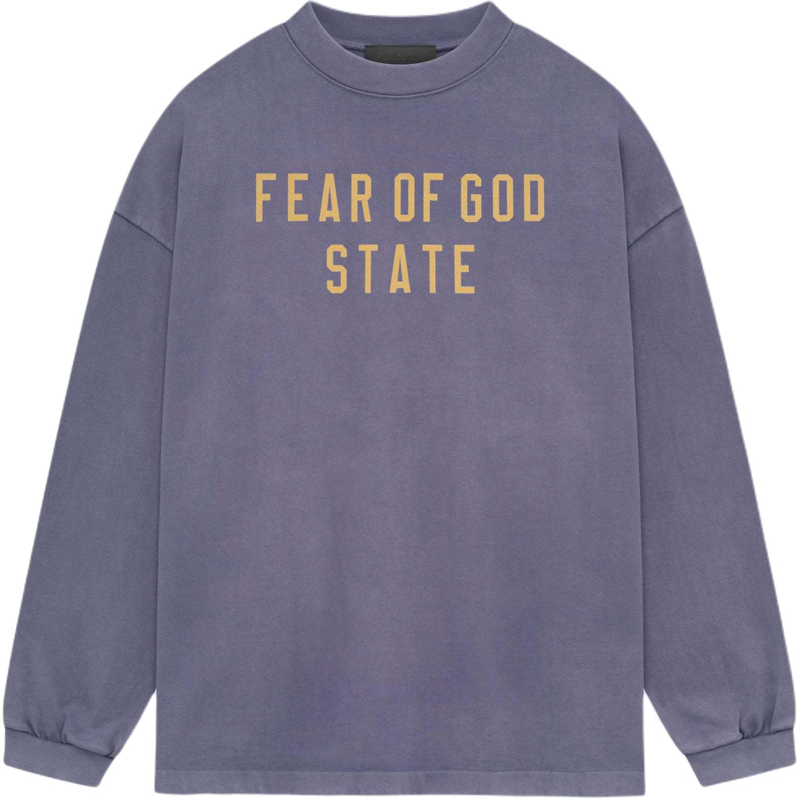 Тяжёлая футболка с длинным рукавом Fear Of God Essentials, Орхидея Пурпур/Лаванда — фото 2