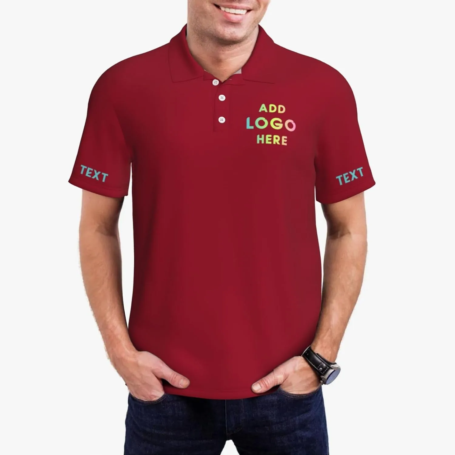 Мужская поло с коротким рукавом Custom Personalized Funny Golf Shirts for Men — фото 2