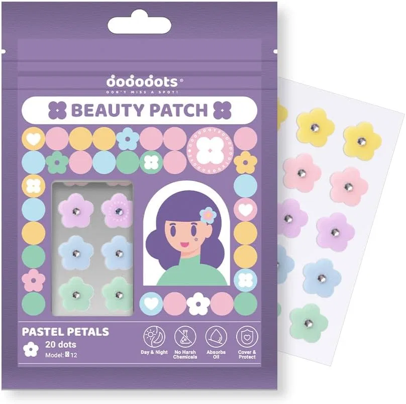 Патчи для лица Dododots Beauty Patch Spot Patch гидроколлоидные пастельные лепестки 20 шт