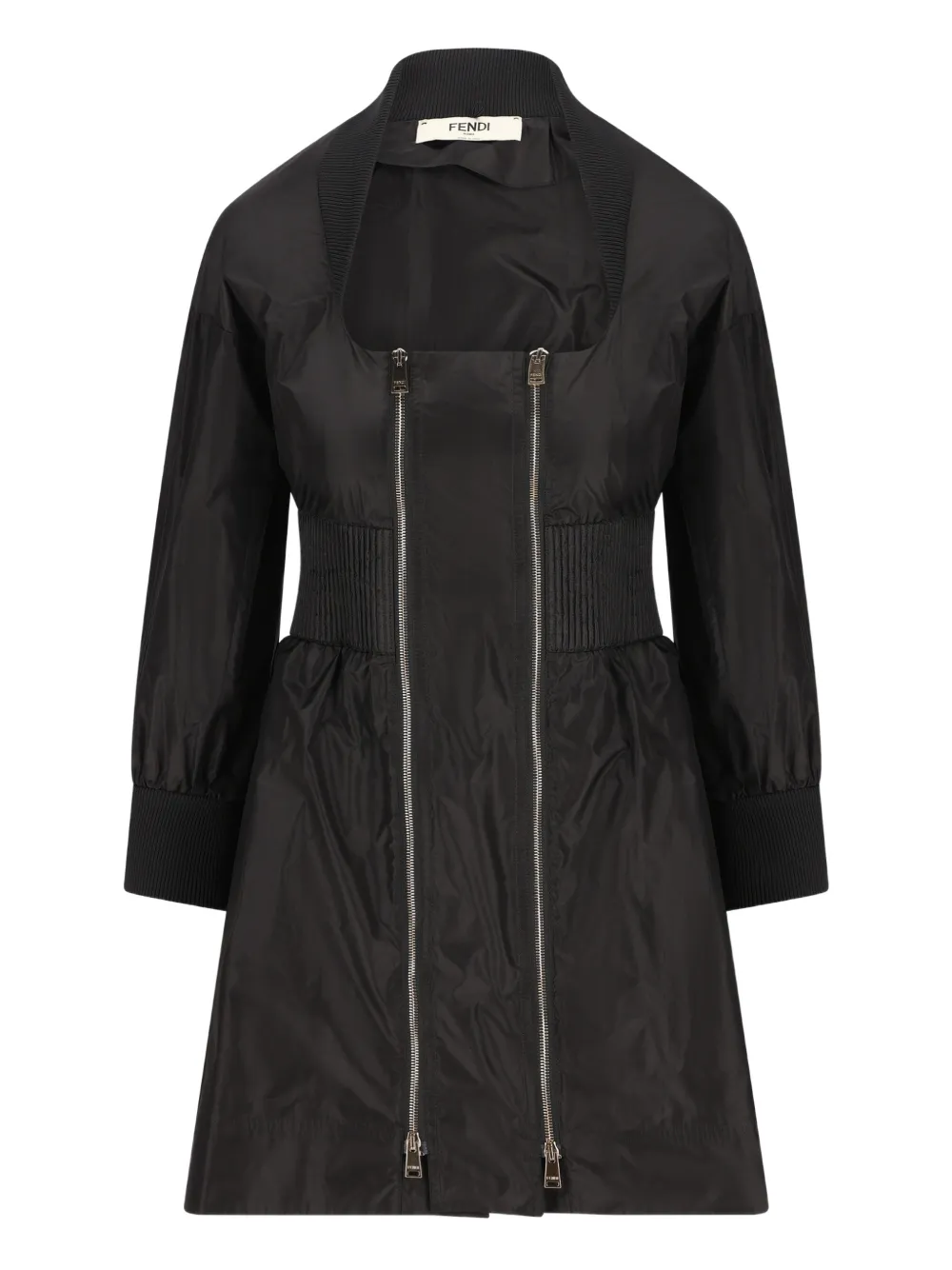 

Платье мини на молнии Fendi, черный