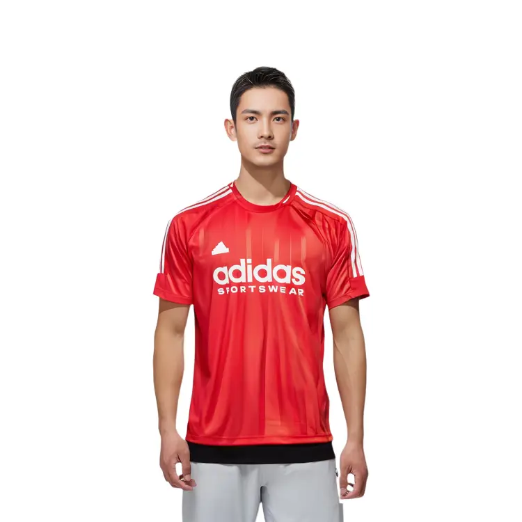 Футболка мужская светло-алая/белая Adidas, белый — фото 4
