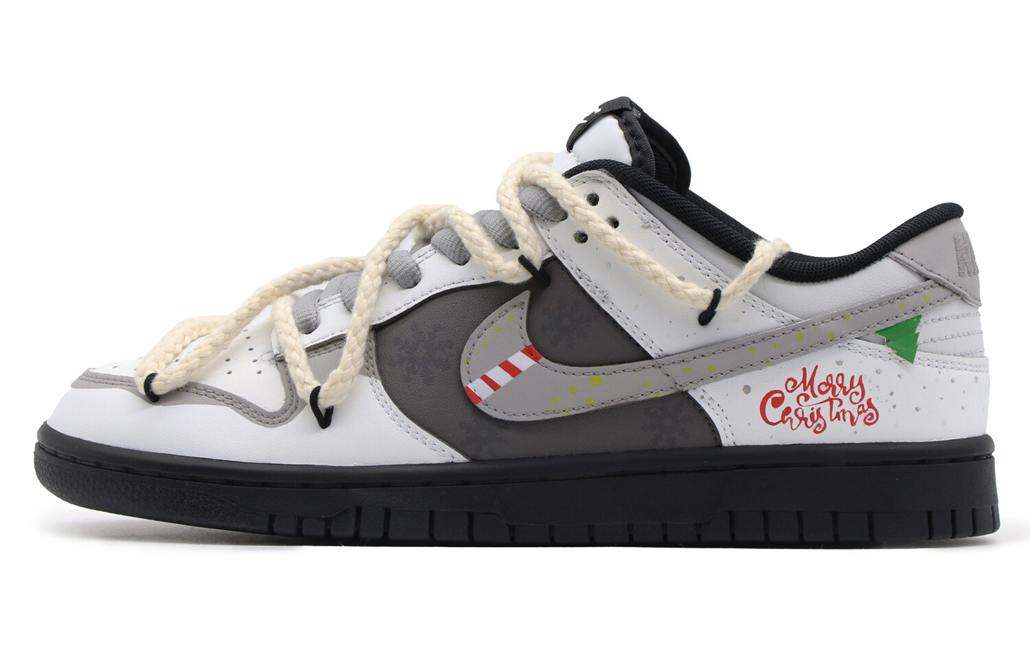 

Кроссовки Nike Dunk Skateboarding Shoes Men Low-top Black/White/Gray, белый