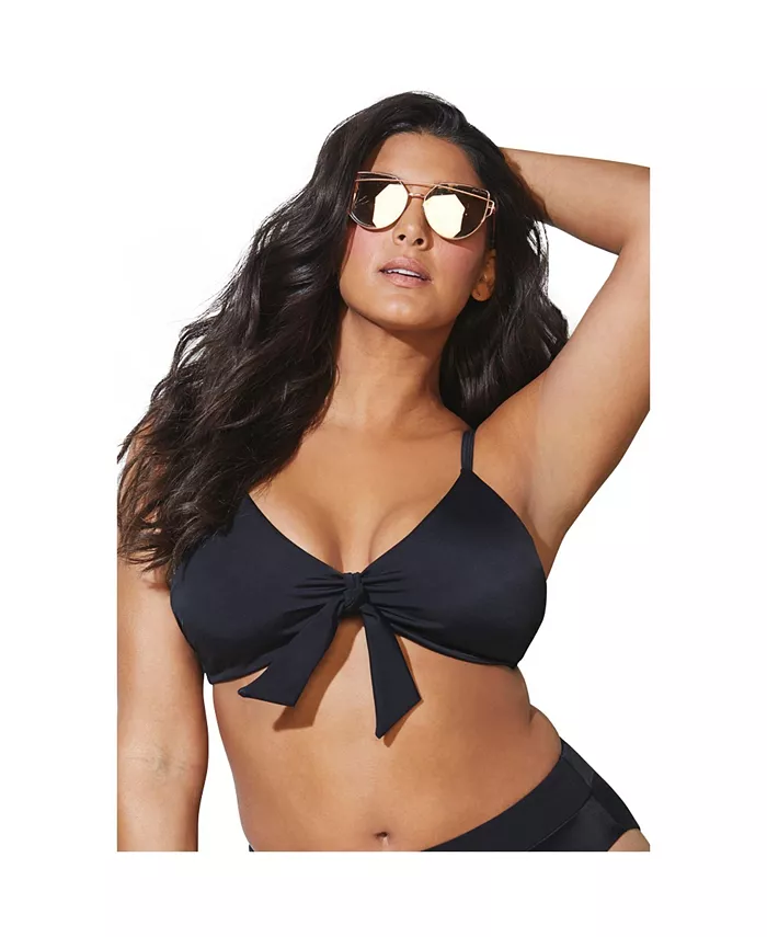 

Женский бикини-топ Mentor с завязками спереди Swimsuits for All, черный