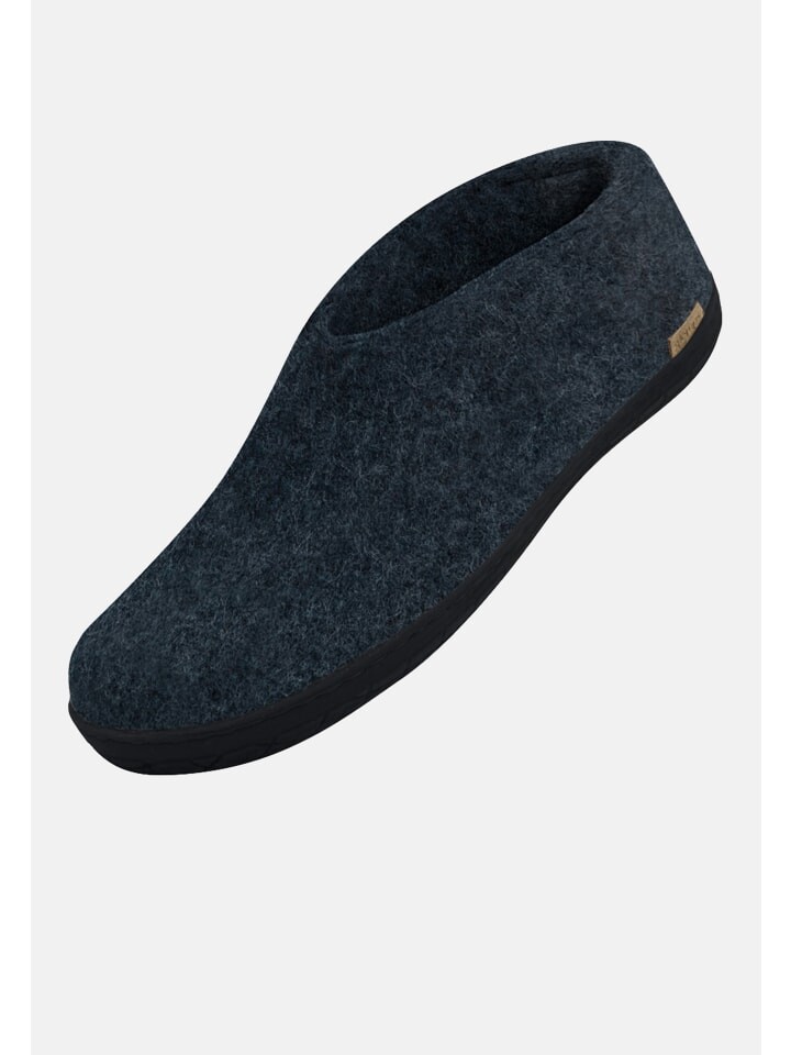 Тапочки glerups Hausschuh Naturkautschuksohle Schwarz, цвет denim — фото 4