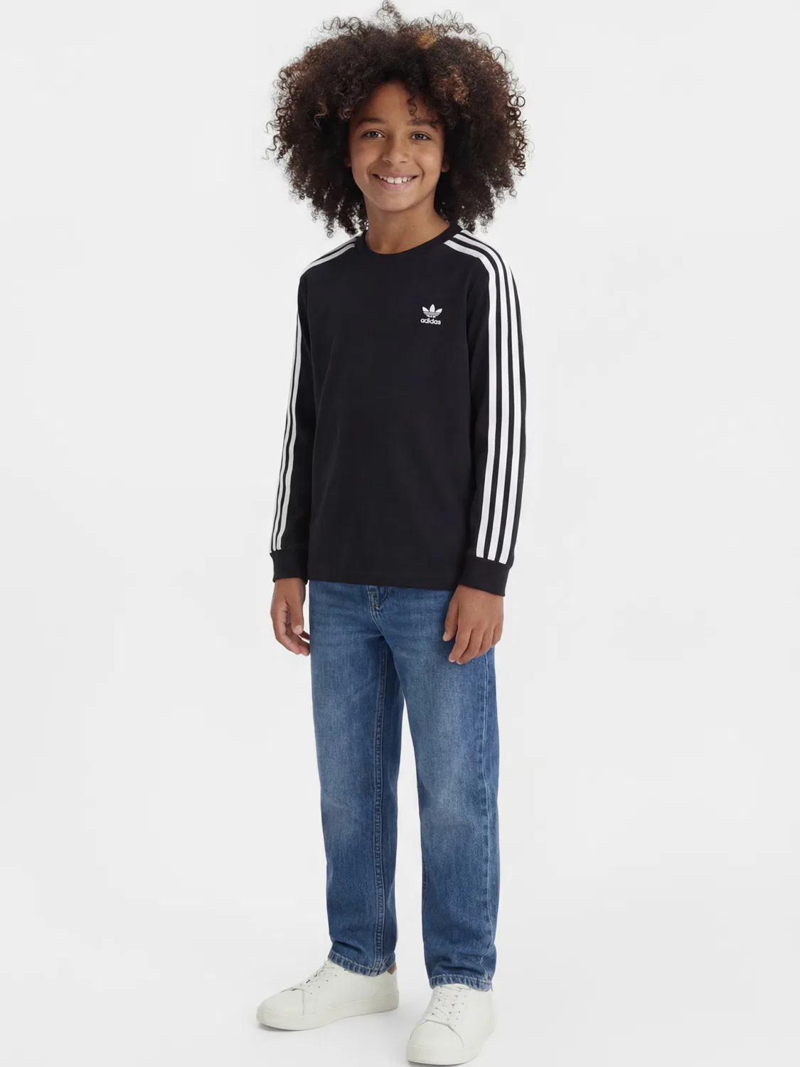 Футболка Adidas Originals 3 STRIPE LS черного цвета — фото 4