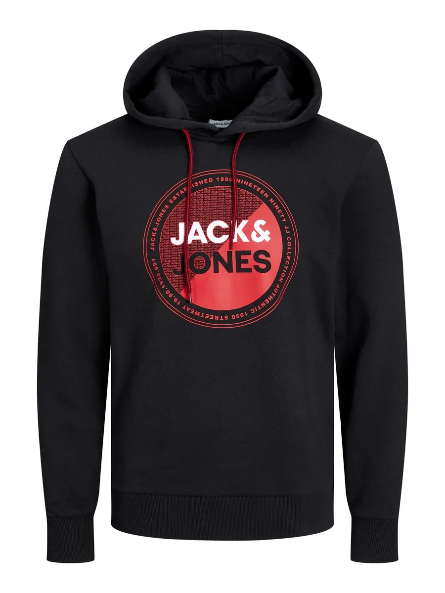 

Толстовка Jack & Jones PlusSize с капюшоном "JJLOYD SWEAT HOOD PLS", черный