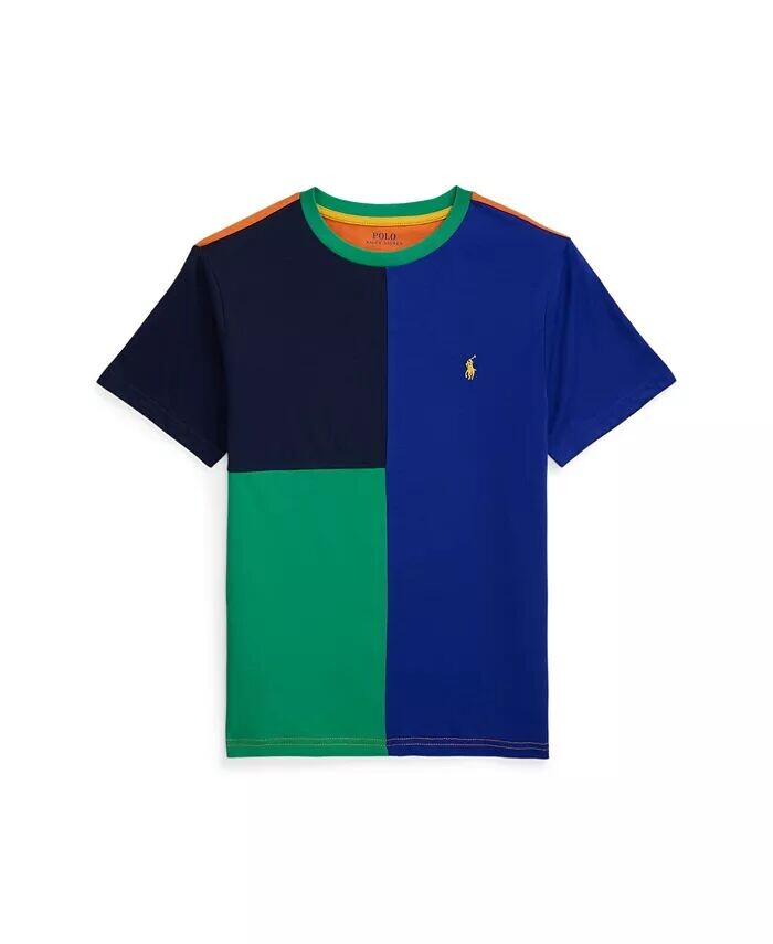 

Футболка из хлопкового джерси с цветными блоками Big Boys Polo Ralph Lauren, мультиколор