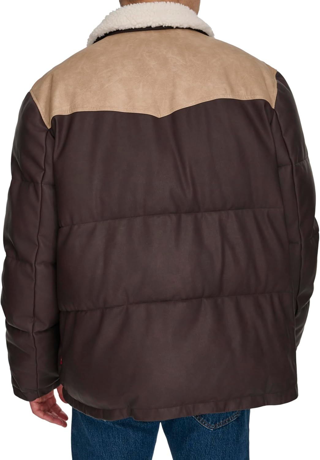 Мужская куртка Levi's Out West из смешанной ткани Levi's Men's Out West, Brown Faux Leather — фото 4