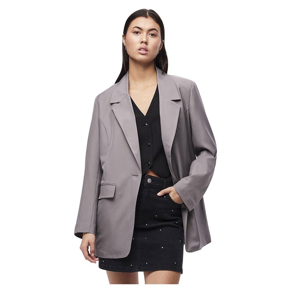 

Блейзер Pieces Salina Oversized, серый