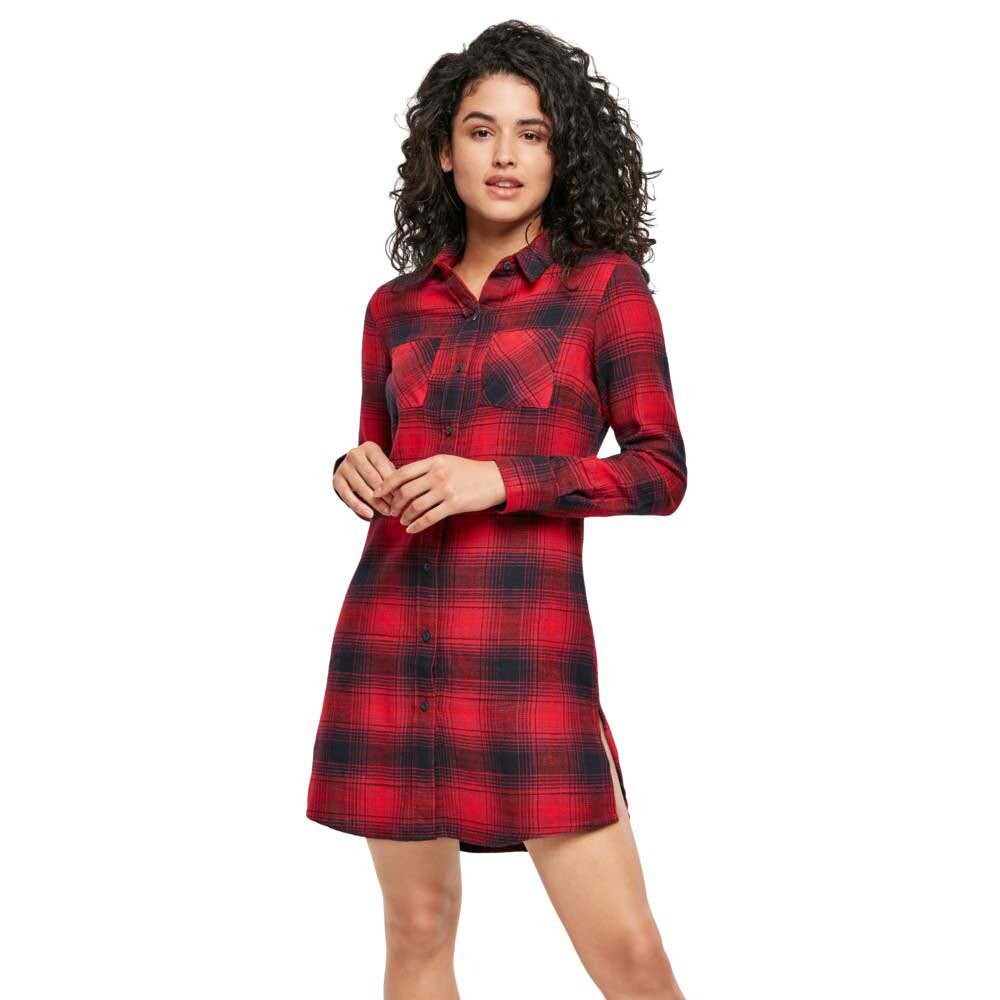 

Короткое платье Urban Classics Check Long Sleeve, красный