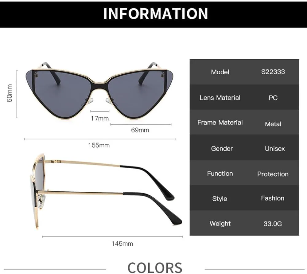 

Сексуальные ретро-солнцезащитные очки в форме треугольника «кошачий глаз» для женщин, металлические, роскошные солнцезащитные очки в стиле панк TYUVIVO, C2