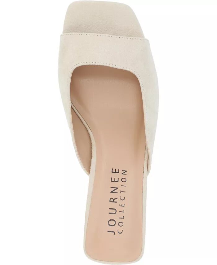 Женские туфли Larna Square Toe Slip On Kitten Heels Journee Collection, слоновая кость/кремовый — фото 4
