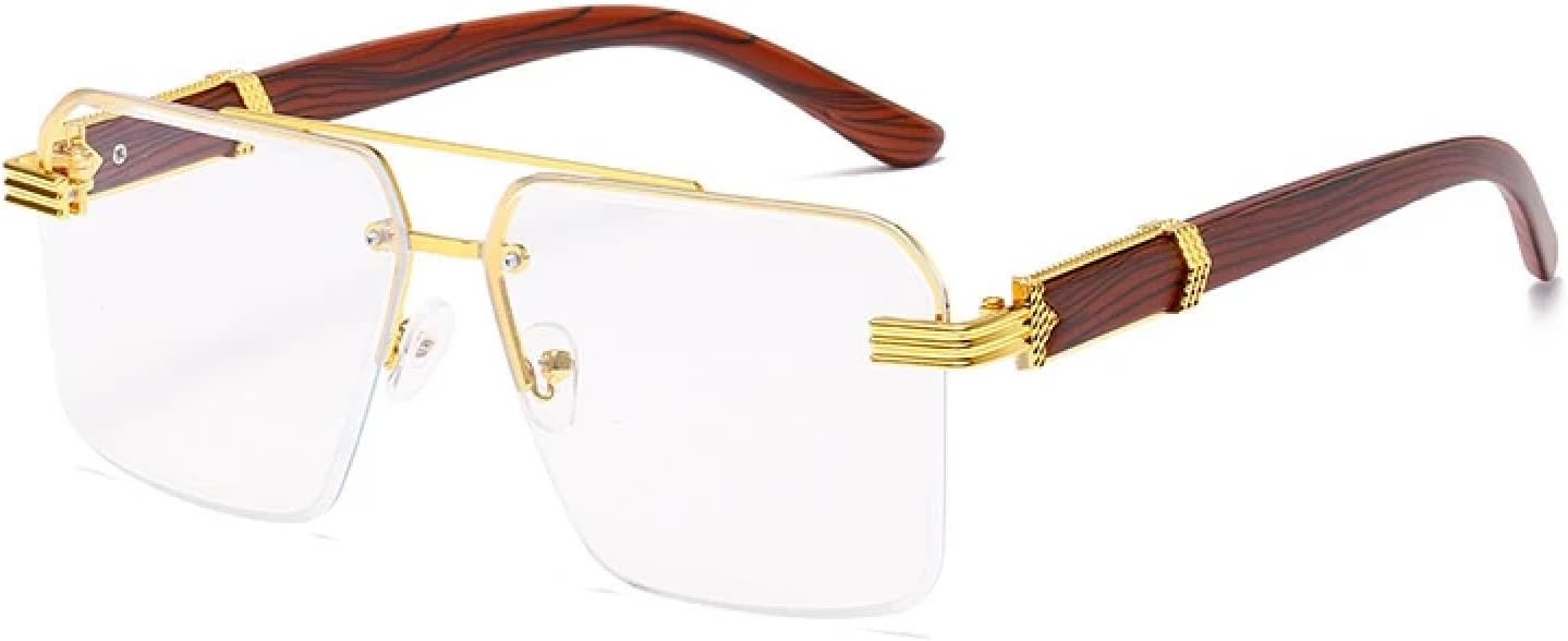 

Модные роскошные солнцезащитные очки с двойной перемычкой для женщин и мужчин, в стиле ретро, ​​для активного отдыха и вождения, женские, с защитой от УФ-излучения UV400 TKKTLLT, Gold Clear