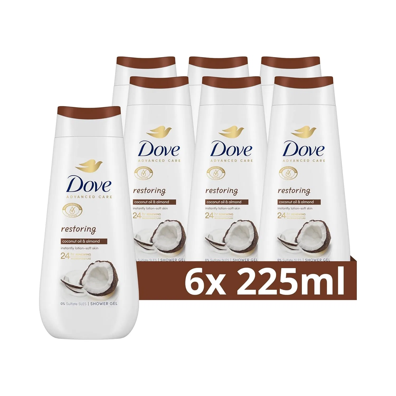 Восстанавливающий гель для душа «Advanced Care» от Dove, 6 x 225 мл Dove