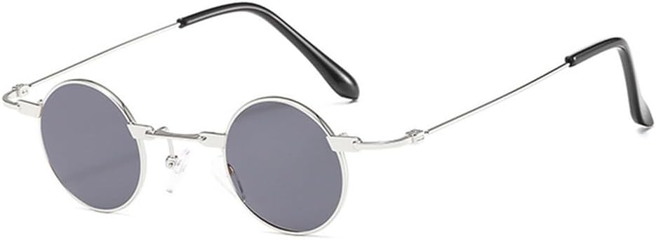 

Винтажные мужские и женские солнцезащитные очки в стиле ретро-панк, маленькая круглая металлическая оправа, цветные линзы, модные очки, SUN2017 Generic, C6 Silver-grey