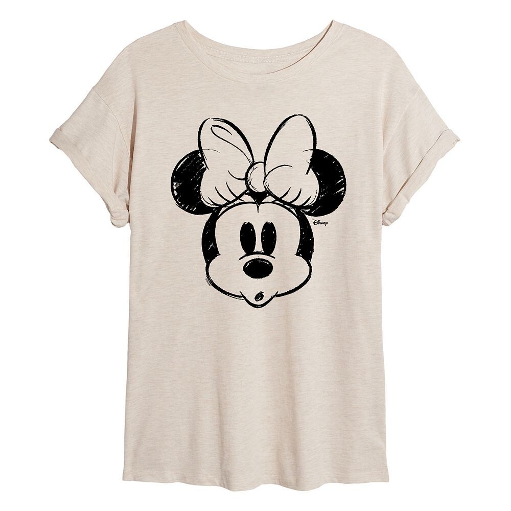 

Струящаяся футболка Disney's Minnie Mouse Junior's Sketch Head, цвет Beige Khaki