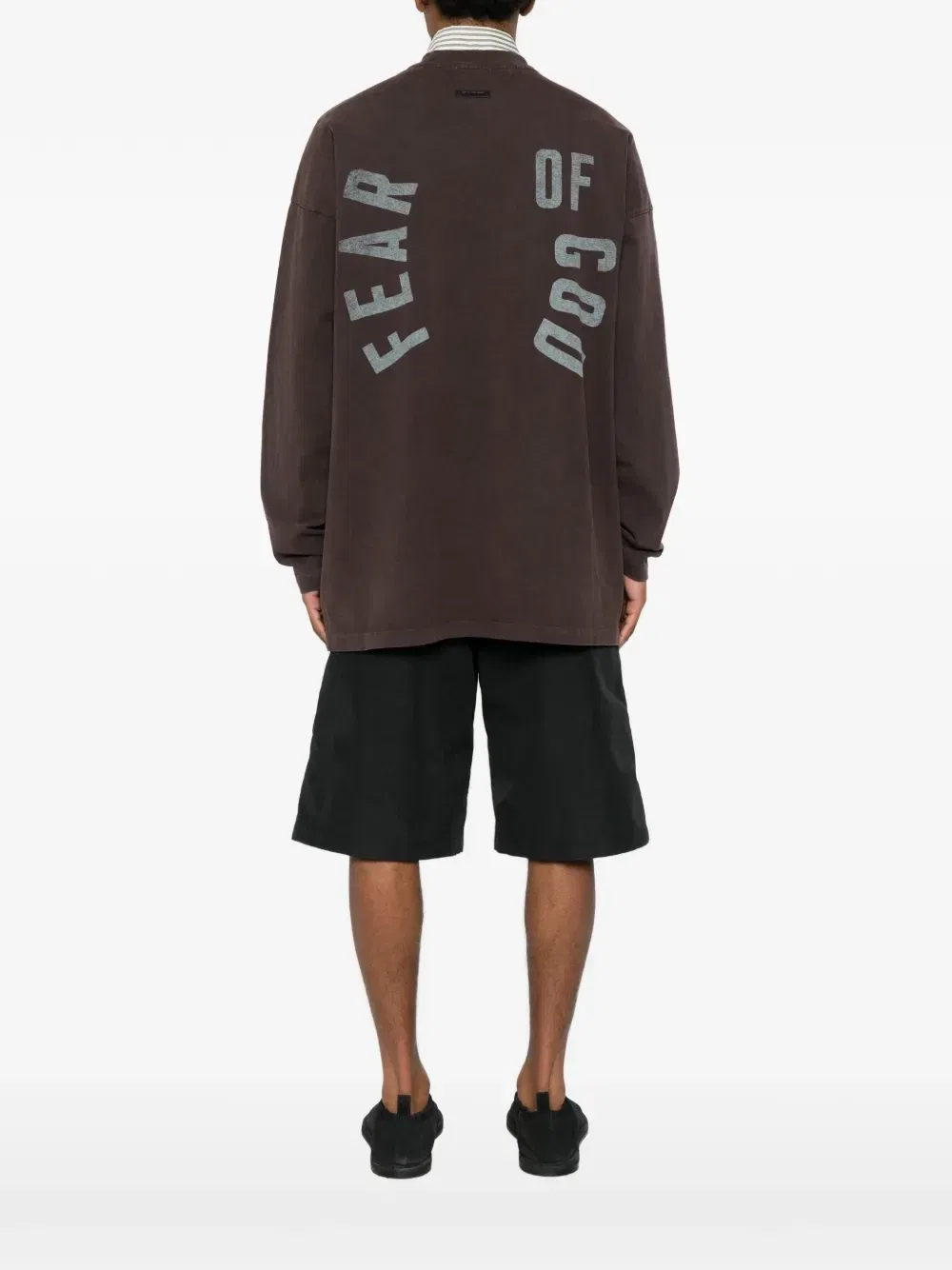 Футболка с длинными рукавами и логотипом Fear Of God, коричневый — фото 4