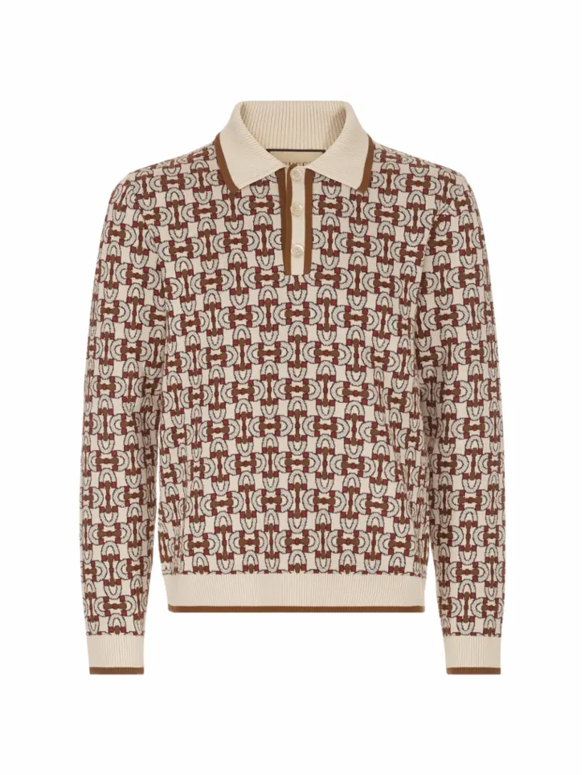 

Вязаное поло с монограммой Gucci, мультиколор