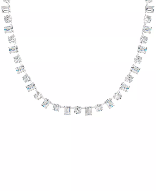 

Теннисное ожерелье из кубического циркония разных форм, 18 дюймов, из высококачественного серебра Macy'S, silver