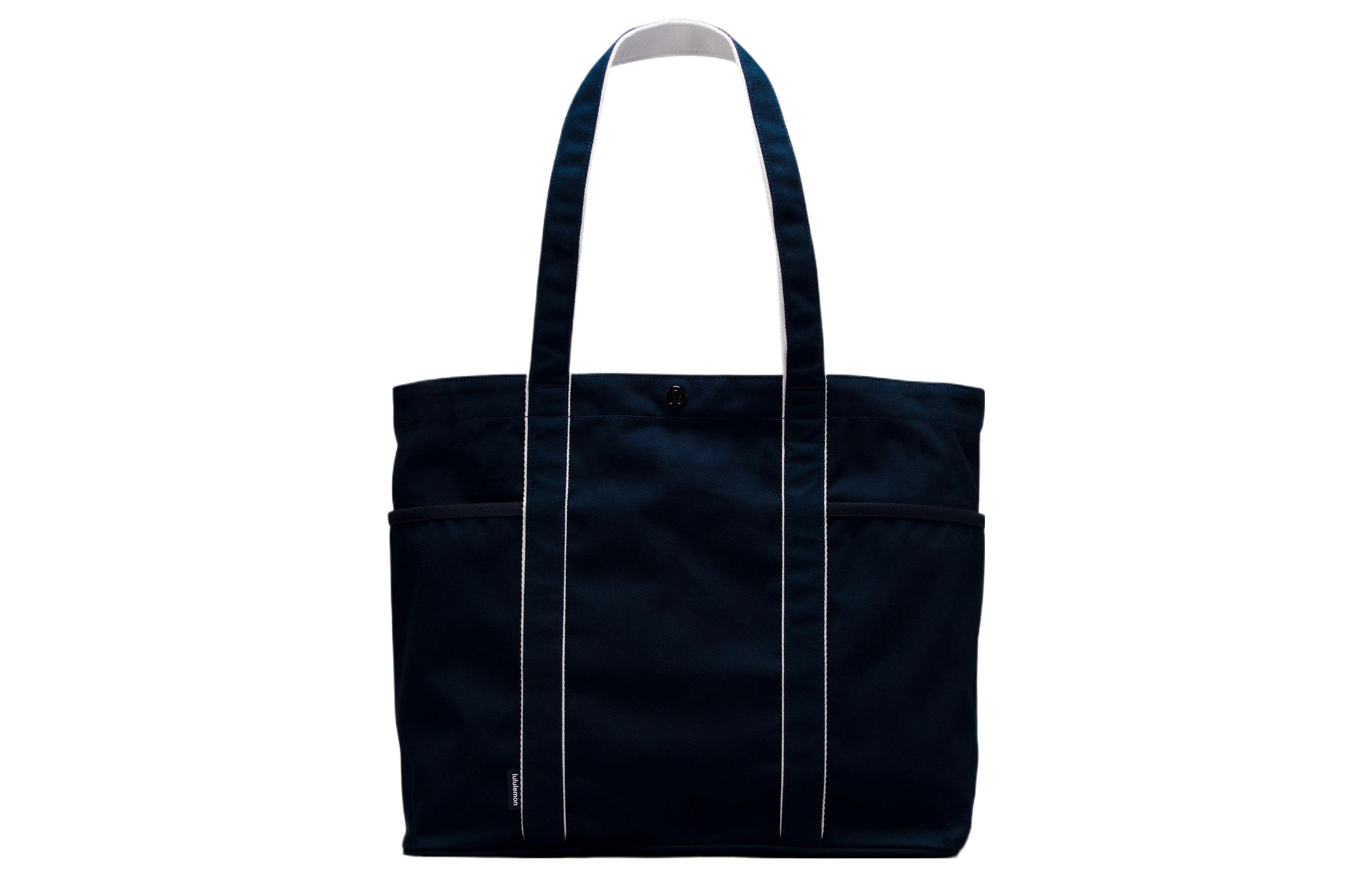 

Lululemon Хлопковая сумка-шопер с голубыми белыми точками, Dark Blue