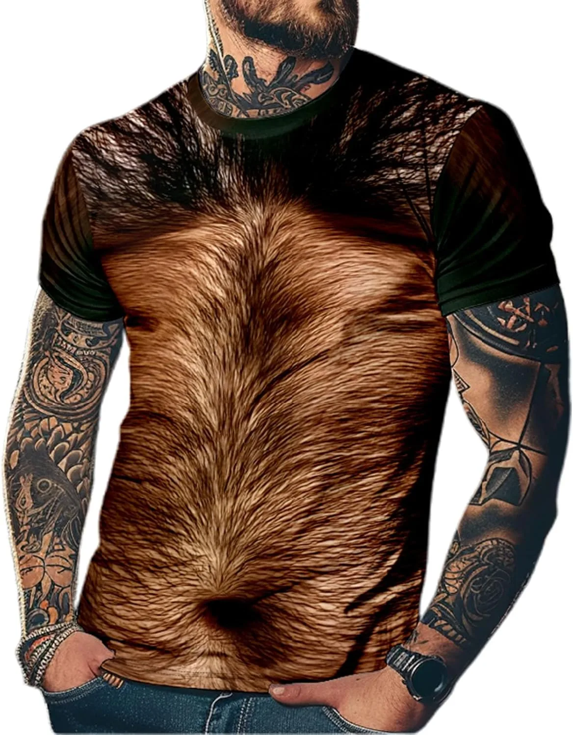 Футболка Funny Muscle Shirts для мужчин с реалистичным принтом — фото 4