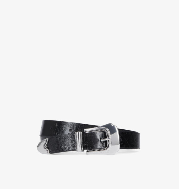

Ремень из кожи с пряжкой и декором The Kooples, черный