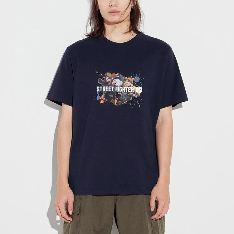 Футболка Streetk Street Fighter X унисекс темно-синяя Uniqlo, темно-синий — фото 3