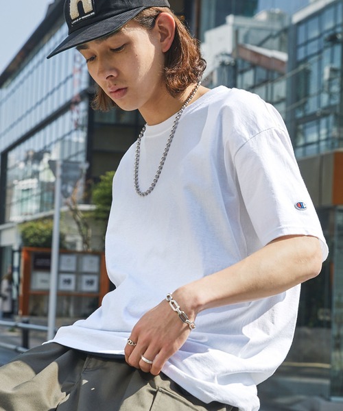 

Футболка Champion, хлопковая, с нашивкой, с коротким рукавом, белая