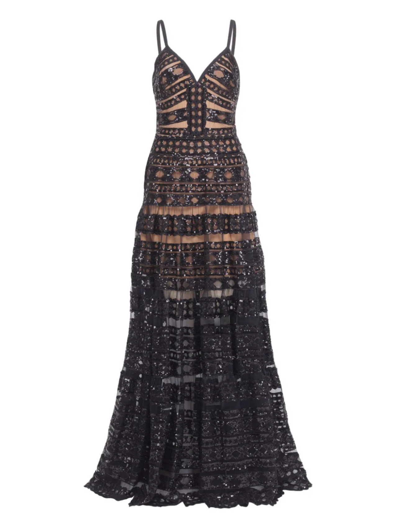

Платье из тюля с вышивкой Elie Saab, черный