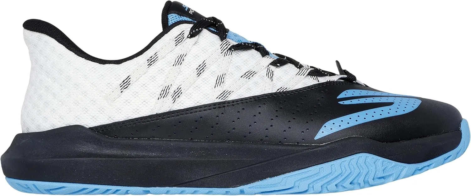 Мужские кроссовки Skechers Viper Court Rally, White Leather Black Leather Blue Mesh — фото 2