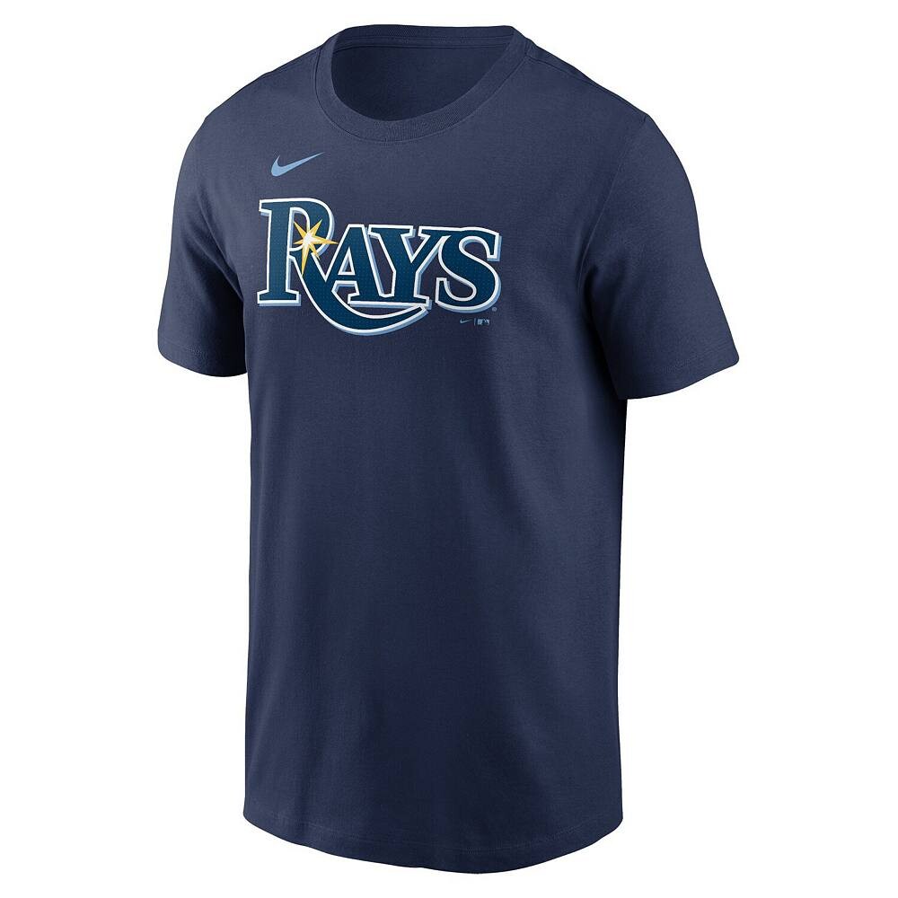 Мужская темно-синяя футболка Nike Tampa Bay Rays Fuse Wordmark, цвет Ray Navy — фото 3