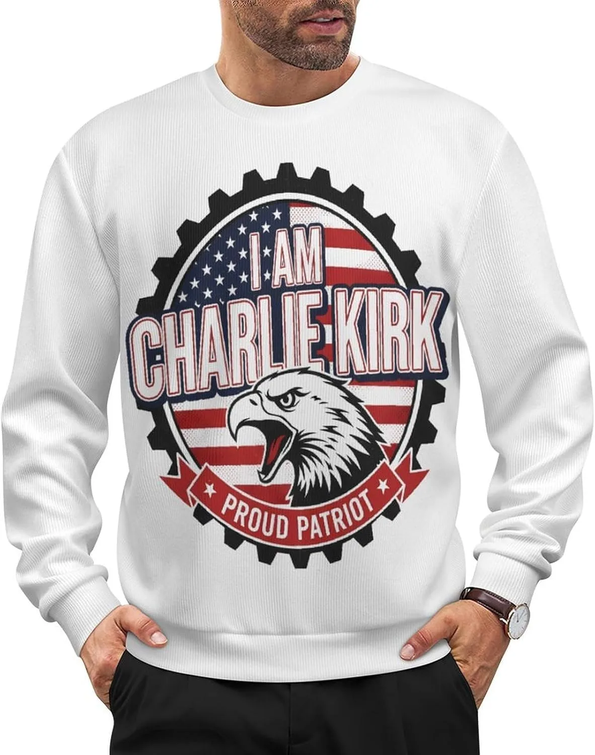 

Свитер мужской Charlie Kirk с длинным рукавом CONGIRLBOON