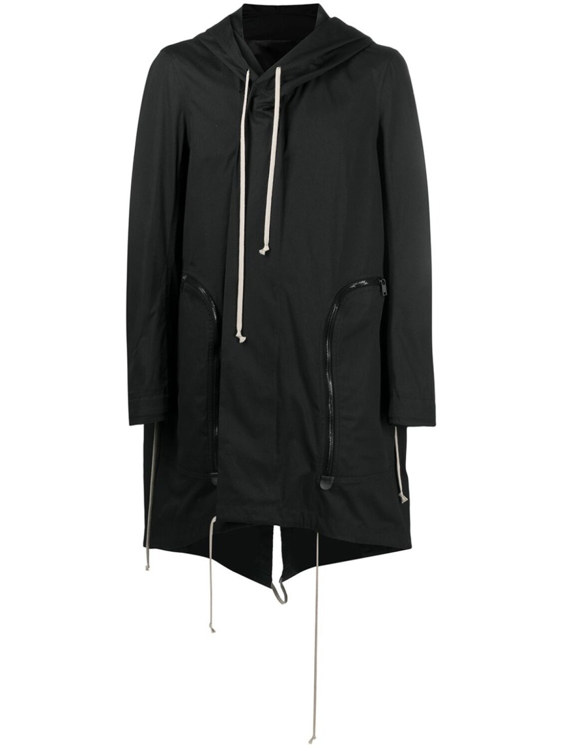 

Rick Owens парка с объемными карманами и капюшоном, черный