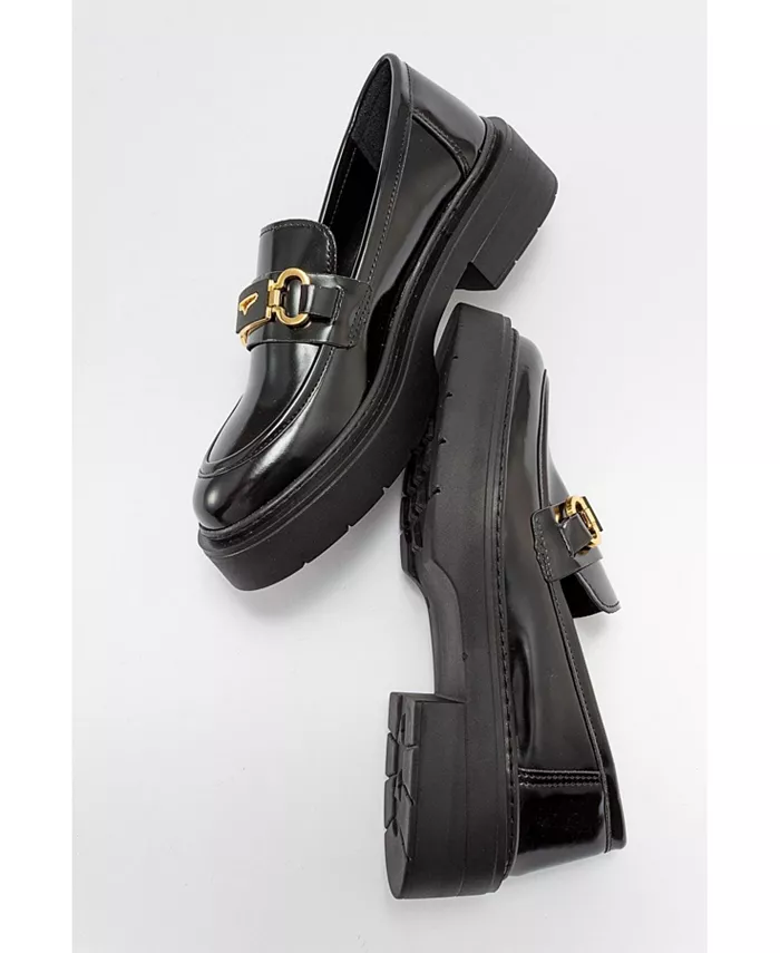 Женские лоферы Simone на платформе с пряжкой Prologue Shoes, черный — фото 3