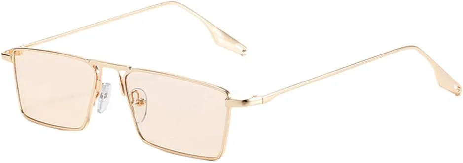 

Женские солнцезащитные очки в стиле панк, металлические солнцезащитные очки с зеркальным покрытием и защитой от УФ-излучения UV400 DSVIGF, Gold Light Tan