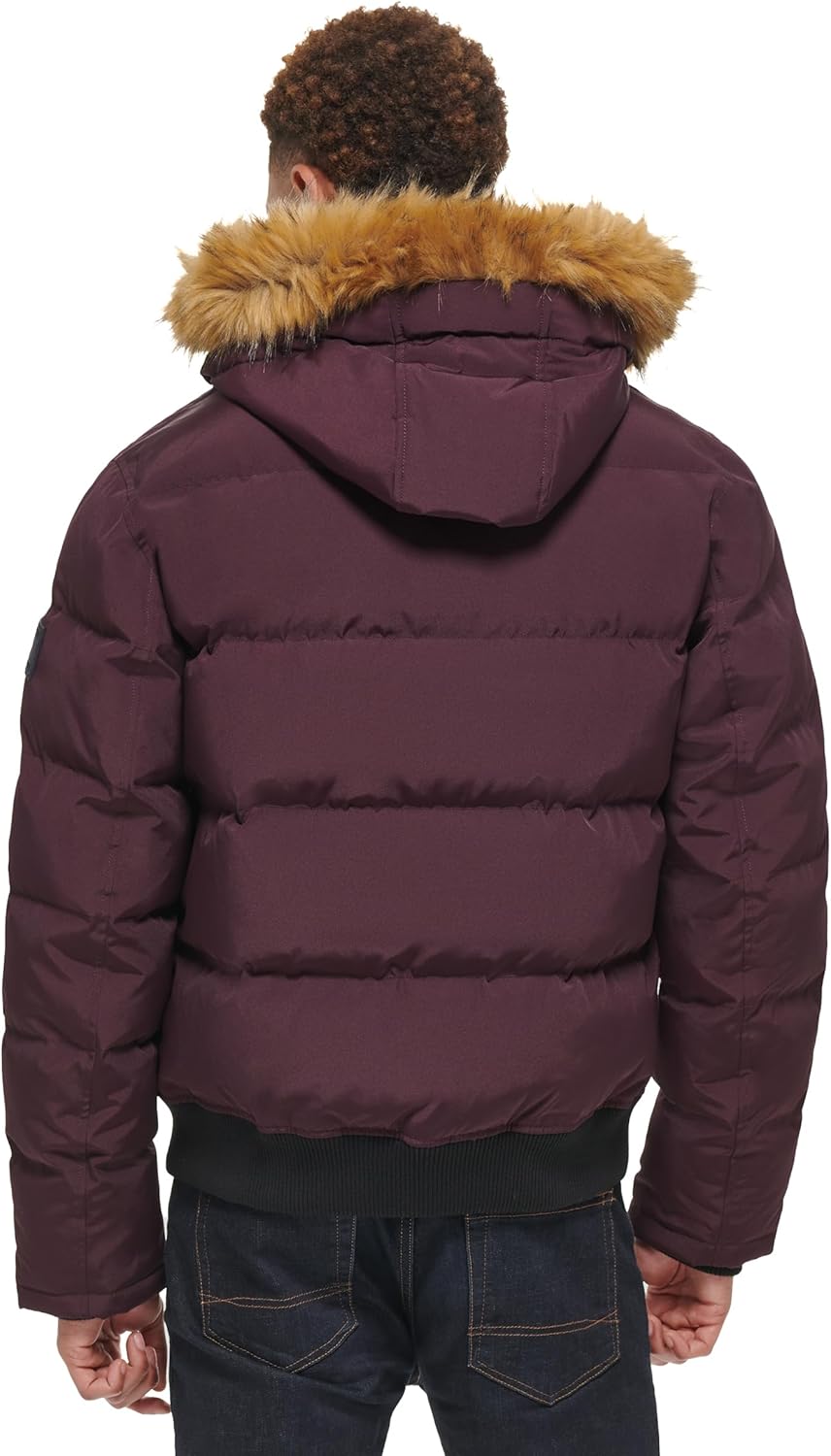 Мужская стеганая куртка-бомбер Tommy Hilfiger Arctic Cloth (стандартная и для больших и высоких), Burgundy — фото 3