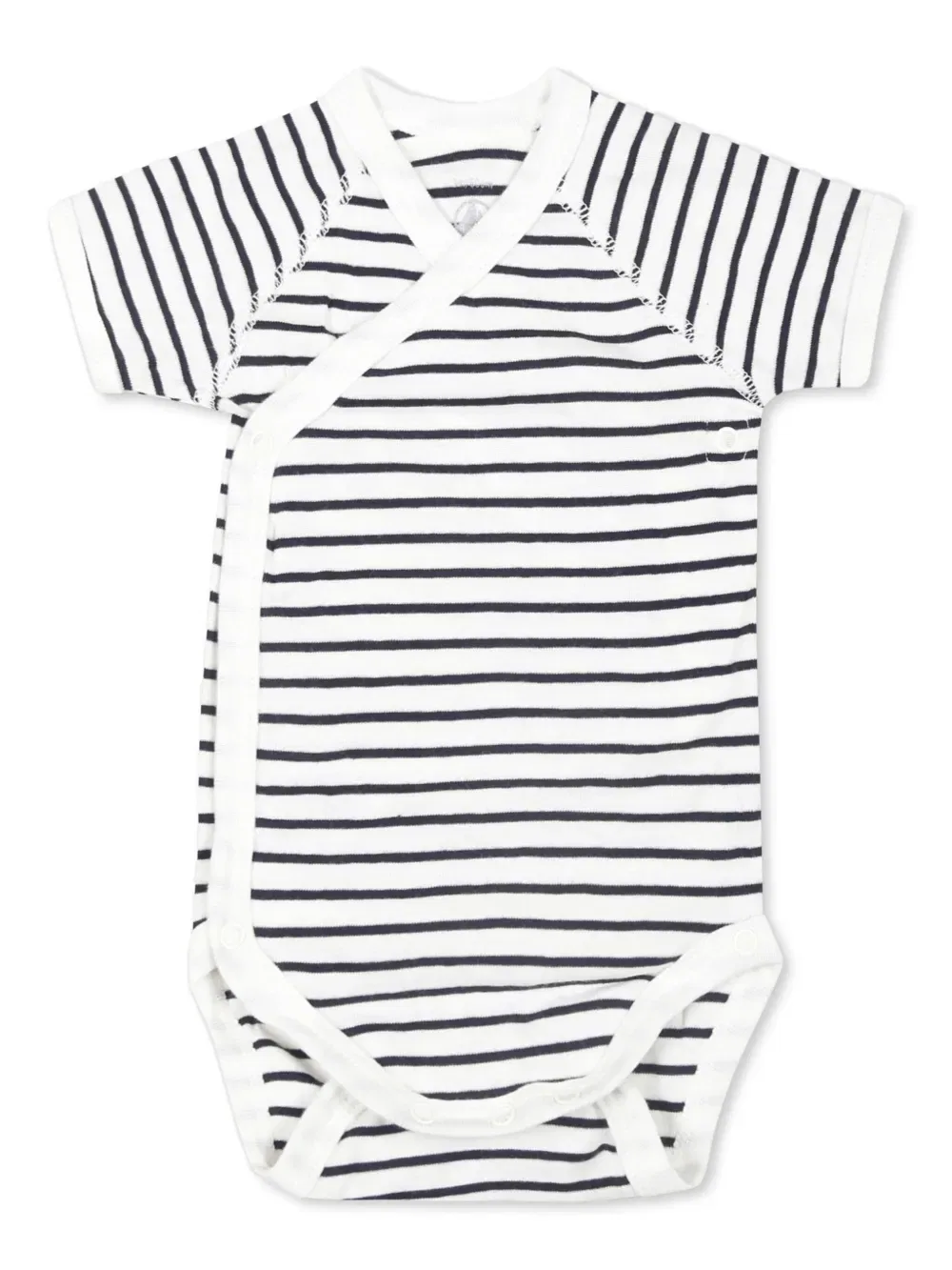 Полосатые боди из органического хлопка (комплект из трех штук) Petit Bateau, белый — фото 2