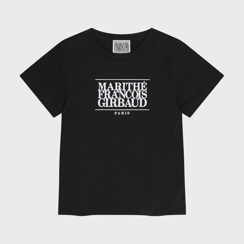 Детская футболка с классическим логотипом, чёрная, от Marithé Kids — фото 2