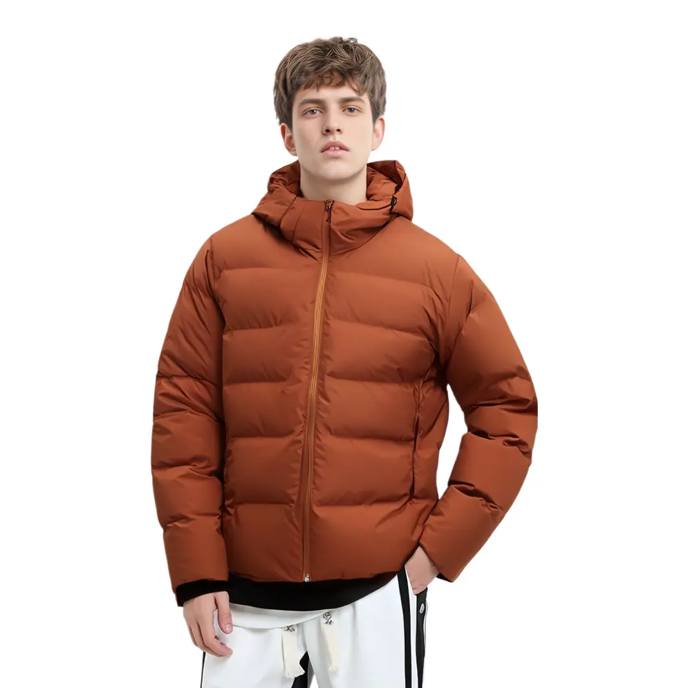 Пуховик мужской Uniqlo, 27 оранжевый — фото 2