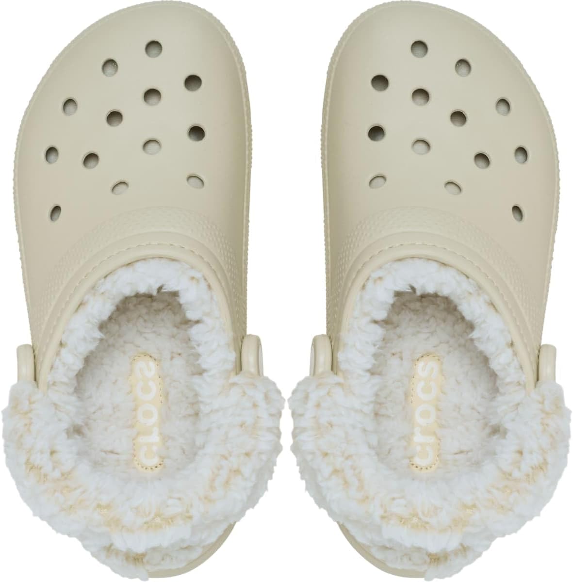 Классические сабо Crocs унисекс для взрослых на флисовой подкладке, мягкие тапочки для женщин и мужчин, Bone — фото 3
